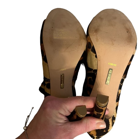 Louise Et Cie size 11 leopard print calf hair open toe bootie back zip - Picture 14 of 16